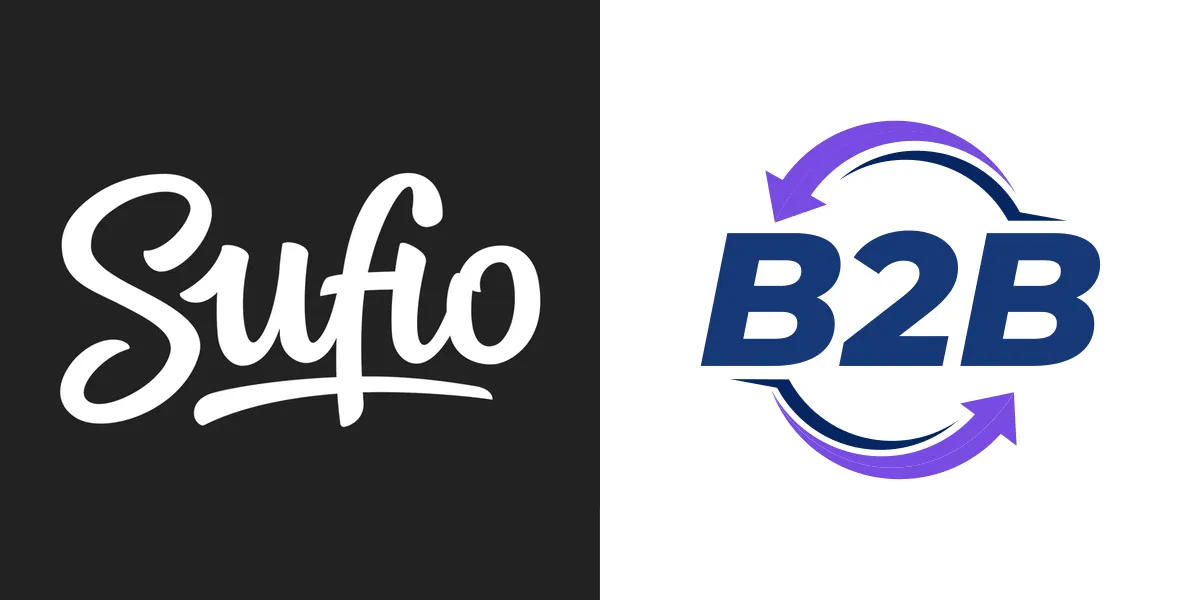 Sufio logo next to the BSS B2B Solution logo, representing the integration between the two apps